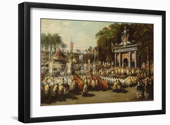 Procession of the Holy Sacrament, 1855 (Oil on Canvas)-Antoine Detrez-Framed Giclee Print