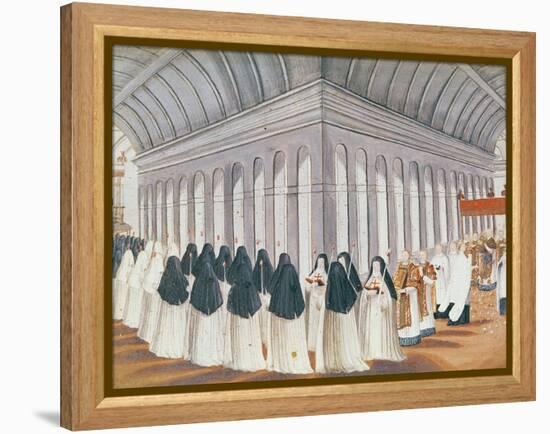 Procession of the Holy Sacrament in the Cloister, from 'L'Abbaye De Port-Royal', C.1710-Louise Madelaine Cochin-Framed Premier Image Canvas