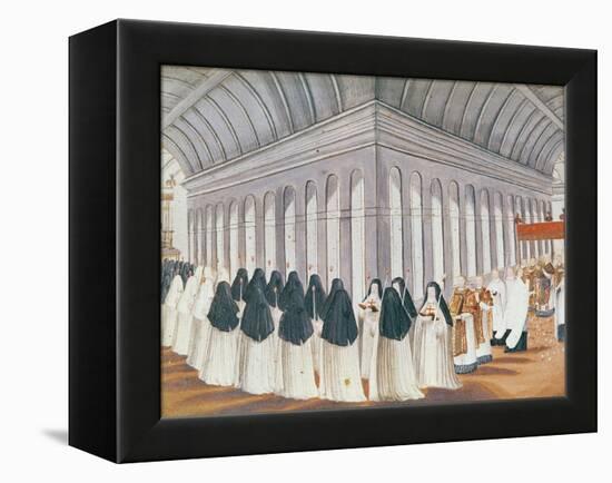 Procession of the Holy Sacrament in the Cloister, from 'L'Abbaye De Port-Royal', C.1710-Louise Madelaine Cochin-Framed Premier Image Canvas