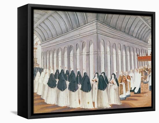 Procession of the Holy Sacrament in the Cloister, from 'L'Abbaye De Port-Royal', C.1710-Louise Madelaine Cochin-Framed Premier Image Canvas