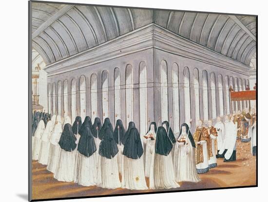 Procession of the Holy Sacrament in the Cloister, from 'L'Abbaye De Port-Royal', C.1710-Louise Madelaine Cochin-Mounted Giclee Print