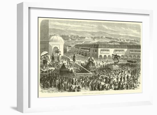 Procession of the Lord of Earthquakes at Cuzco-Édouard Riou-Framed Giclee Print
