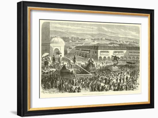 Procession of the Lord of Earthquakes at Cuzco-Édouard Riou-Framed Giclee Print