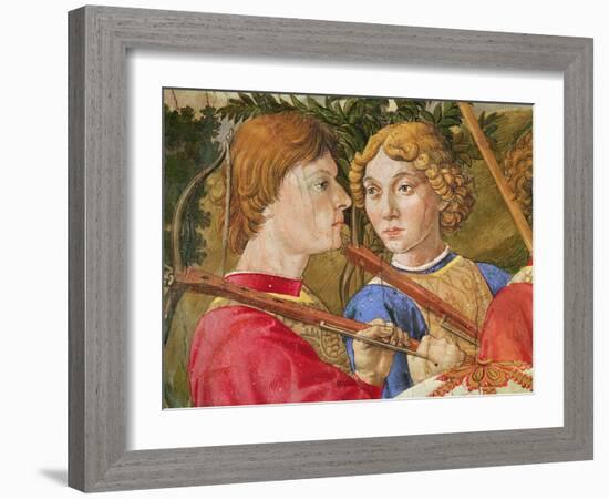 Procession of the Magi, Procession Led by Lorenzo the Magnificent in the Guise of the Magus Caspar,-Benozzo di Lese di Sandro Gozzoli-Framed Giclee Print