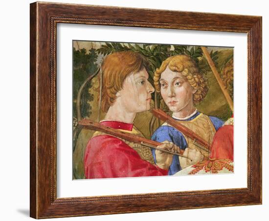 Procession of the Magi, Procession Led by Lorenzo the Magnificent in the Guise of the Magus Caspar,-Benozzo di Lese di Sandro Gozzoli-Framed Giclee Print