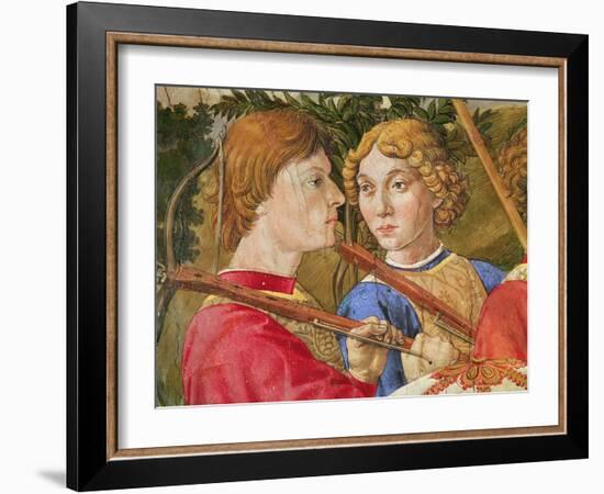 Procession of the Magi, Procession Led by Lorenzo the Magnificent in the Guise of the Magus Caspar,-Benozzo di Lese di Sandro Gozzoli-Framed Giclee Print
