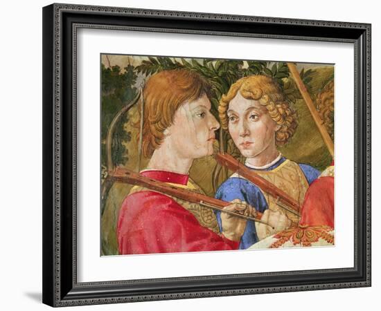 Procession of the Magi, Procession Led by Lorenzo the Magnificent in the Guise of the Magus Caspar,-Benozzo di Lese di Sandro Gozzoli-Framed Giclee Print