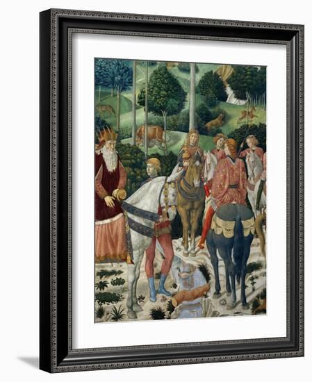 Procession of the Magi: Wall with Giuliano, detail (The Patriarch of Constantinople)-Benozzo Gozzoli-Framed Giclee Print