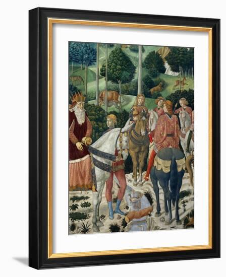 Procession of the Magi: Wall with Giuliano, detail (The Patriarch of Constantinople)-Benozzo Gozzoli-Framed Giclee Print