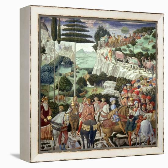 Procession of the Magi: Wall with Giuliano-Benozzo Gozzoli-Framed Premier Image Canvas