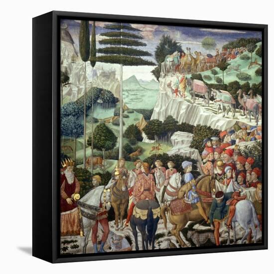 Procession of the Magi: Wall with Giuliano-Benozzo Gozzoli-Framed Premier Image Canvas