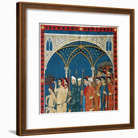 Procession of the Notaries Through the Streets of Perugia for the Feast of Candlemas-null-Framed Giclee Print