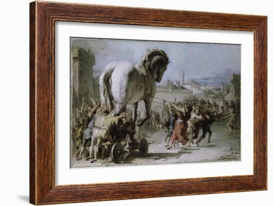 Procession of the Trojan Horse into Troy-Giovanni Battista Tiepolo-Framed Giclee Print