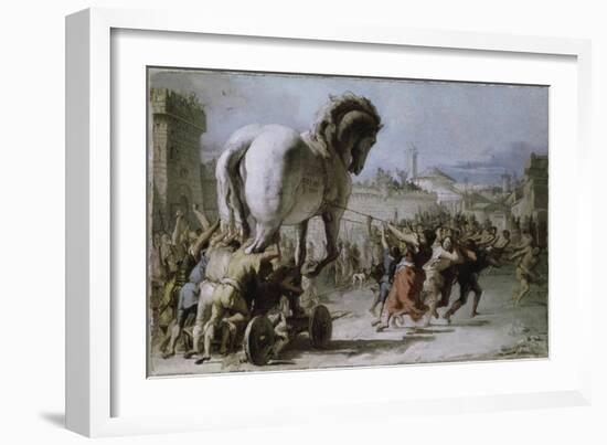 Procession of the Trojan Horse into Troy-Giovanni Battista Tiepolo-Framed Giclee Print