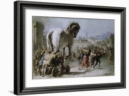 Procession of the Trojan Horse into Troy-Giovanni Battista Tiepolo-Framed Giclee Print