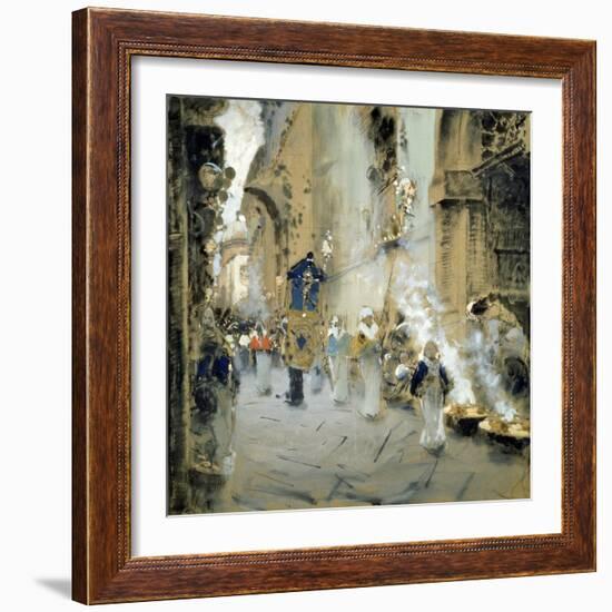 Procession on Good Friday, 1895-Francesco Paolo Michetti-Framed Giclee Print