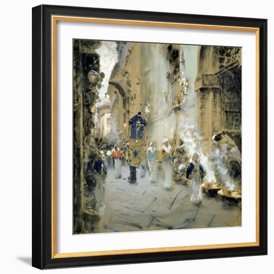 Procession on Good Friday, 1895-Francesco Paolo Michetti-Framed Giclee Print