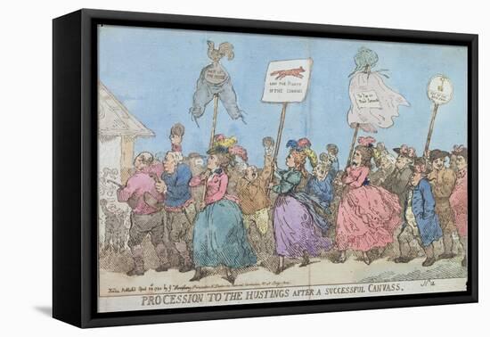 Procession to the Hustings after a Successful Canvass-James Gillray-Framed Premier Image Canvas