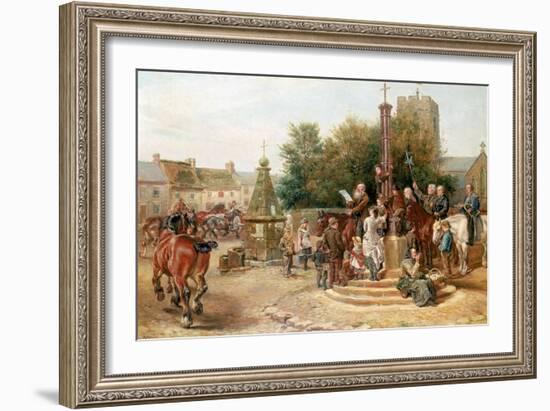 Proclaiming Stagshaw Fair at Corbridge-Ralph Hedley-Framed Giclee Print