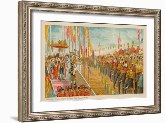 Proclaiming Victoria Empress of India-Delhi- 1 January 1877-English School-Framed Giclee Print