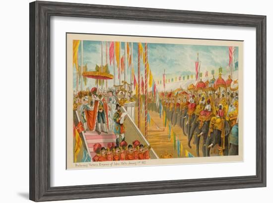 Proclaiming Victoria Empress of India-Delhi- 1 January 1877-English School-Framed Giclee Print