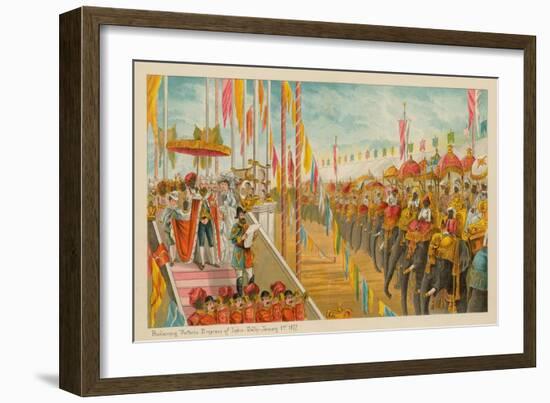 Proclaiming Victoria Empress of India-Delhi- 1 January 1877-English School-Framed Giclee Print