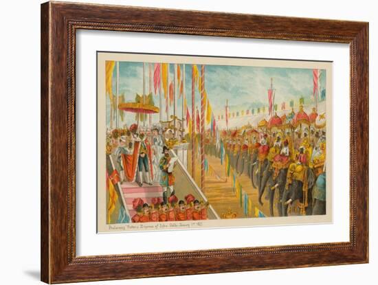 Proclaiming Victoria Empress of India-Delhi- 1 January 1877-English School-Framed Giclee Print