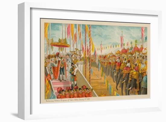 Proclaiming Victoria Empress of India-Delhi- 1 January 1877-English School-Framed Giclee Print