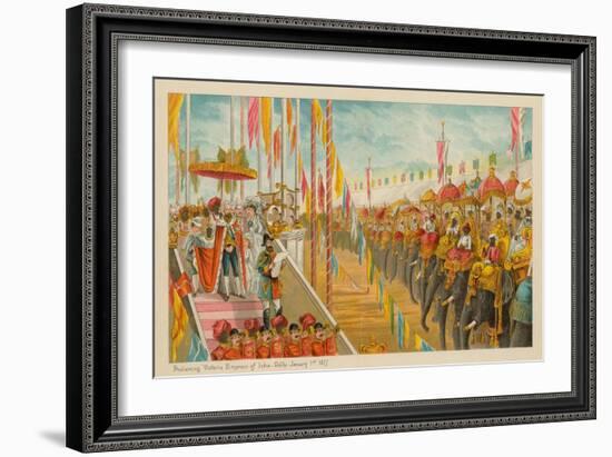 Proclaiming Victoria Empress of India-Delhi- 1 January 1877-English School-Framed Giclee Print