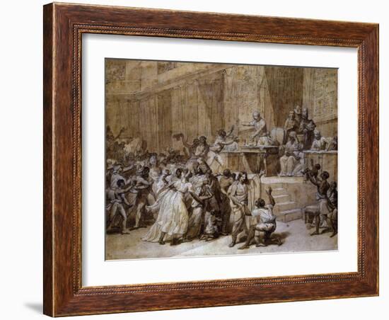 Proclamation at Convention in Paris of Abolition of Slavery-Nicolas Andre Monsiau-Framed Giclee Print