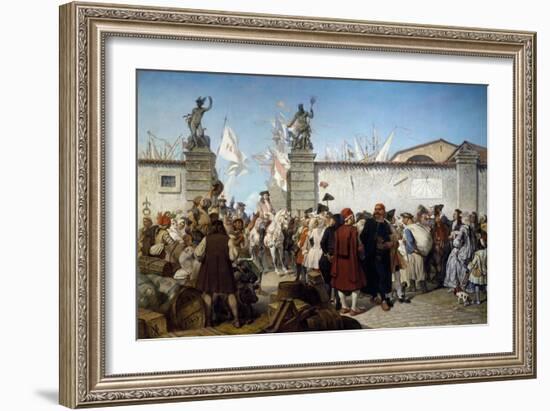 Proclamation of Free Port of Trieste, 1719-Cesare Dell'acqua-Framed Giclee Print