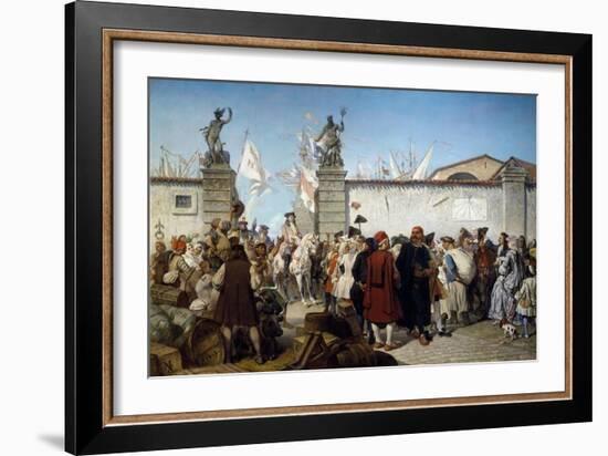 Proclamation of Free Port of Trieste, 1719-Cesare Dell'acqua-Framed Giclee Print