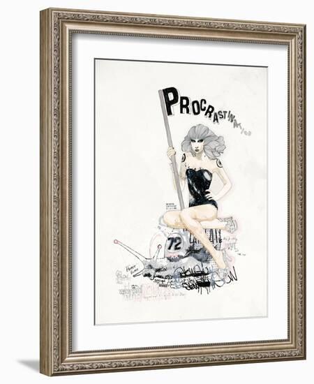 ProcrastiNATION-Mydeadpony-Framed Art Print