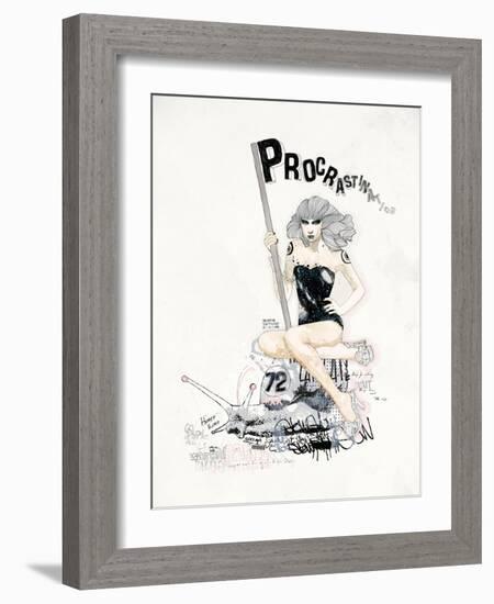 ProcrastiNATION-Mydeadpony-Framed Art Print