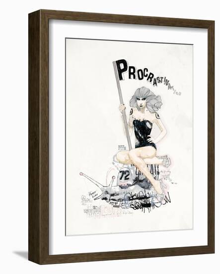 ProcrastiNATION-Mydeadpony-Framed Art Print