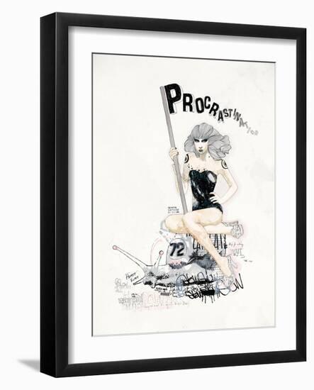 ProcrastiNATION-Mydeadpony-Framed Art Print