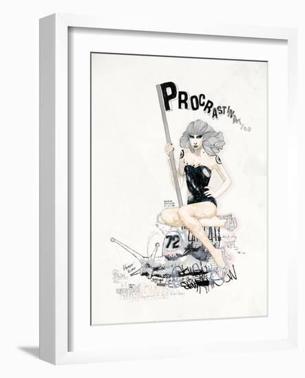 ProcrastiNATION-Mydeadpony-Framed Art Print