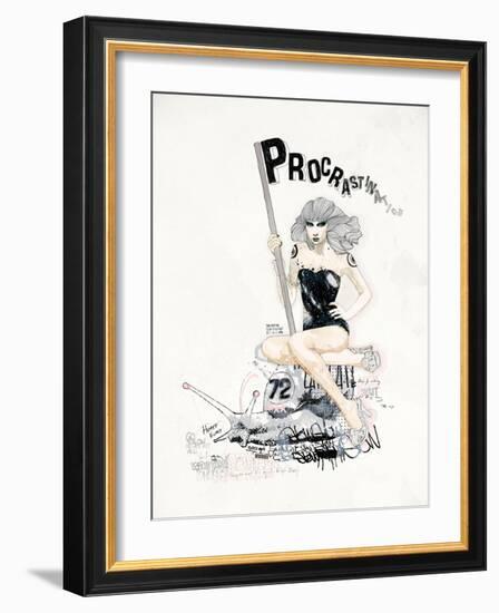 ProcrastiNATION-Mydeadpony-Framed Art Print