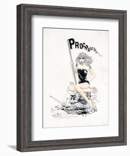 ProcrastiNATION-Mydeadpony-Framed Art Print