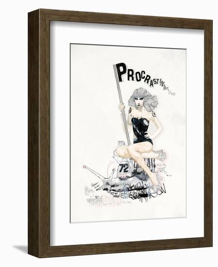 ProcrastiNATION-Mydeadpony-Framed Art Print