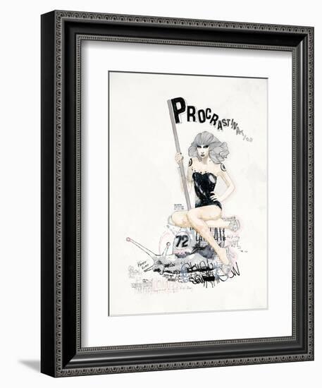 ProcrastiNATION-Mydeadpony-Framed Art Print