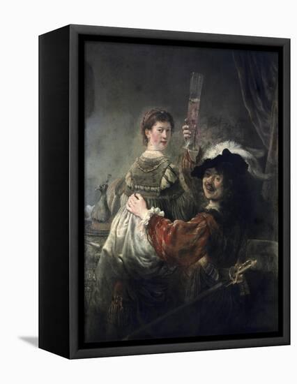 Prodigal Son in the Tavern (Rembrandt and Saskia)-Rembrandt van Rijn-Framed Premier Image Canvas