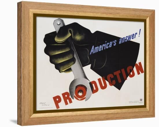 Production - America's Answer! Poster-Jean Carlu-Framed Premier Image Canvas