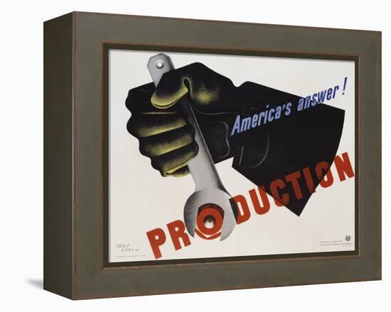 Production - America's Answer! Poster-Jean Carlu-Framed Premier Image Canvas