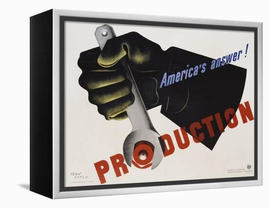 Production - America's Answer! Poster-Jean Carlu-Framed Premier Image Canvas