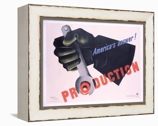 Production - America's Answer! Poster-Jean Carlu-Framed Premier Image Canvas