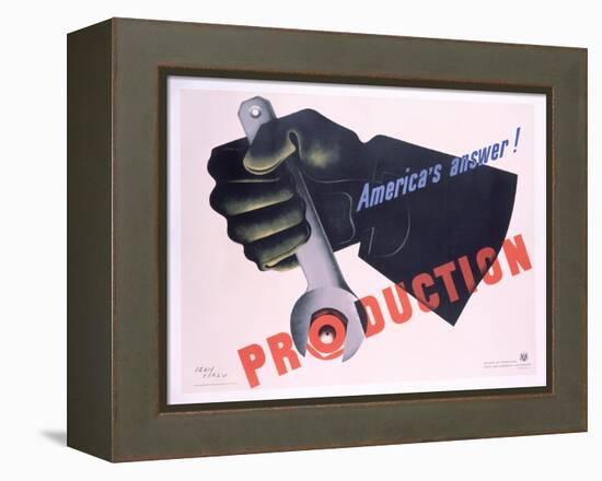 Production - America's Answer! Poster-Jean Carlu-Framed Premier Image Canvas