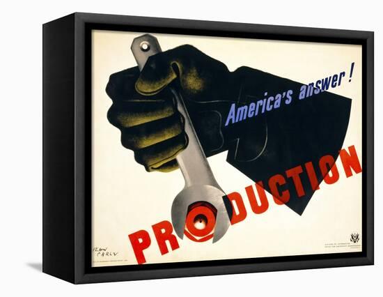 Production, America's Answer!-null-Framed Premier Image Canvas