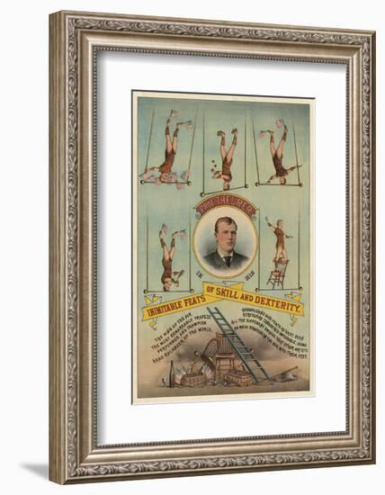 Prof.Theurer and his Inimitable Feats of Skills and Dexterity, c. 1883-Vintage Reproduction-Framed Art Print