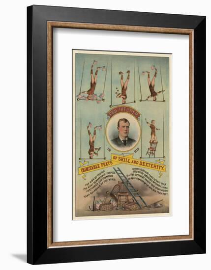 Prof.Theurer and his Inimitable Feats of Skills and Dexterity, c. 1883-Vintage Reproduction-Framed Art Print